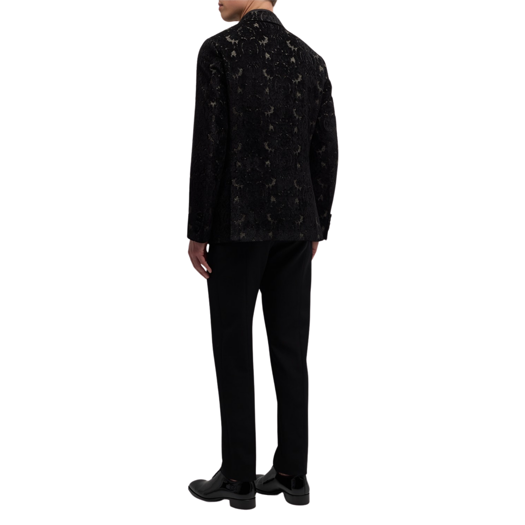 Retro Jacket Evening Allover Pailsey Print Black-AL Capone Premium