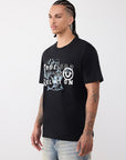 True Religion T-Shirt Buddha Letters Black
