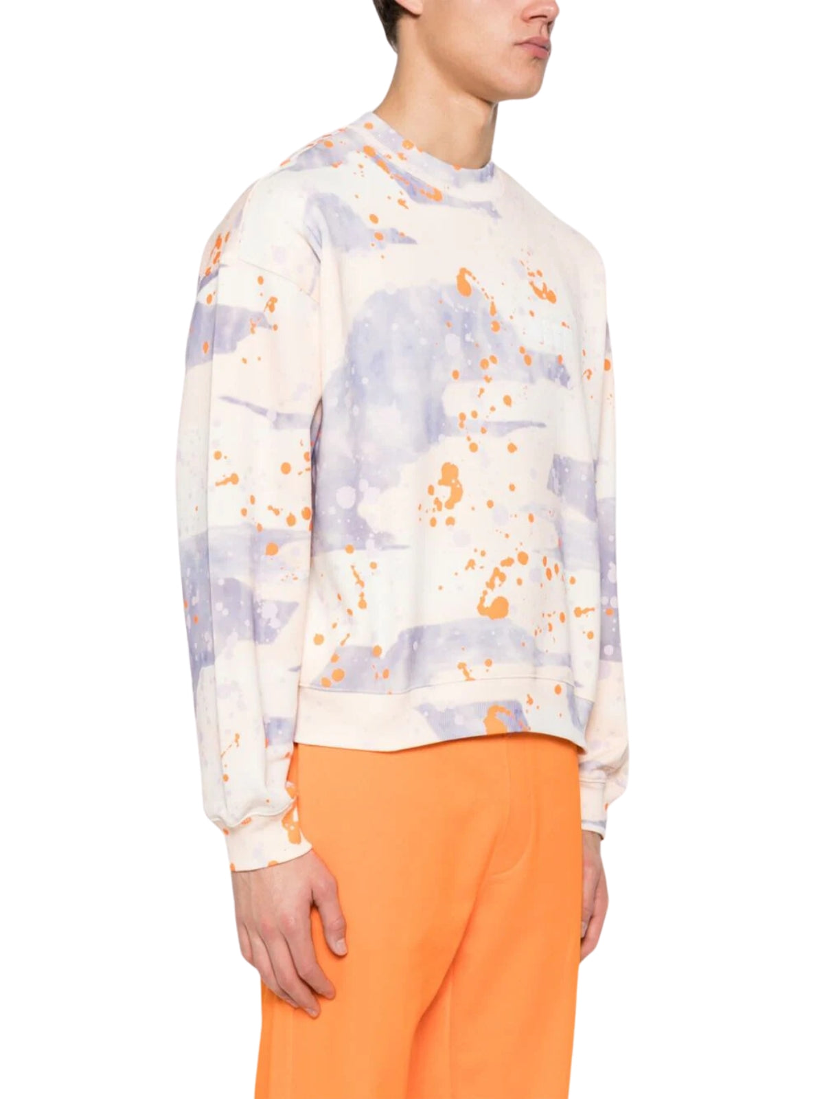 Msgm Sweater Allover Print Logo Lilac-Cream-AL Capone Premium
