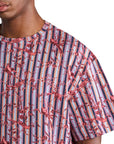 Etro T-Shirt Striped Allover Print Red-Blue-AL Capone Premium