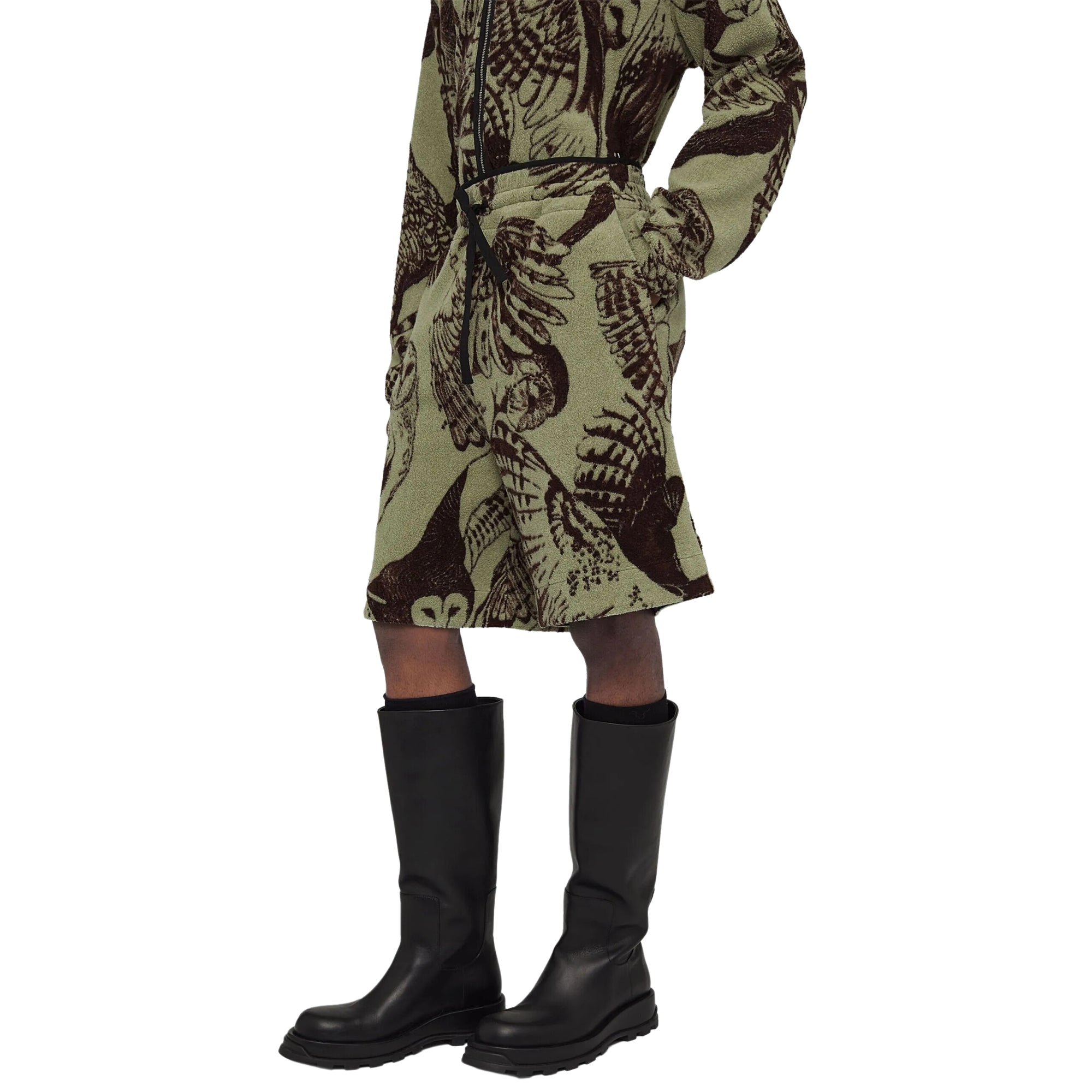 Jil Sander Shorts Allover Owl Print Khaki-Brown-AL Capone Premium