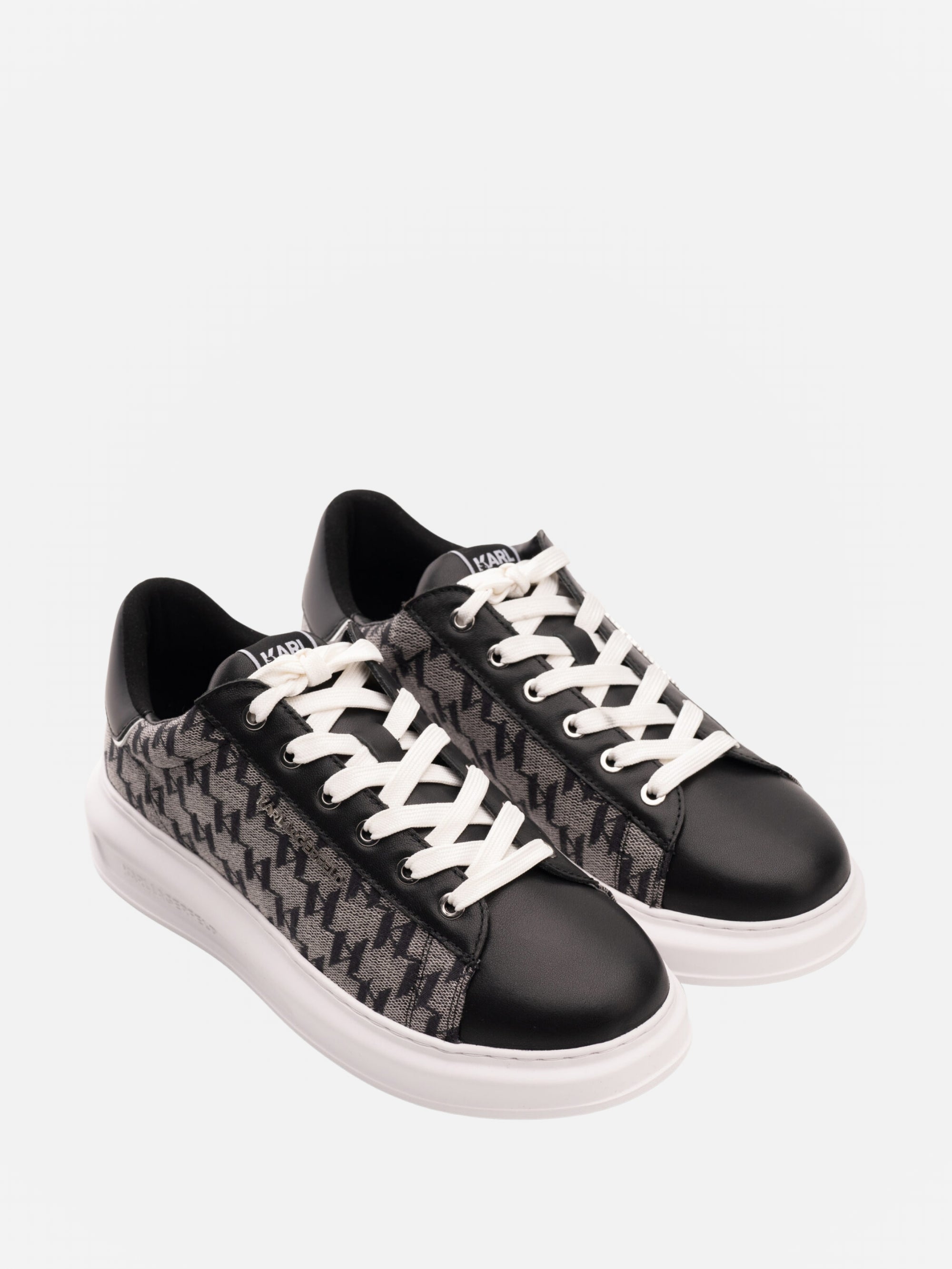 Karl Lagerfeld KL561 Sneaker Jacquard Lo Lace Black Leather & Textile-AL Capone Premium