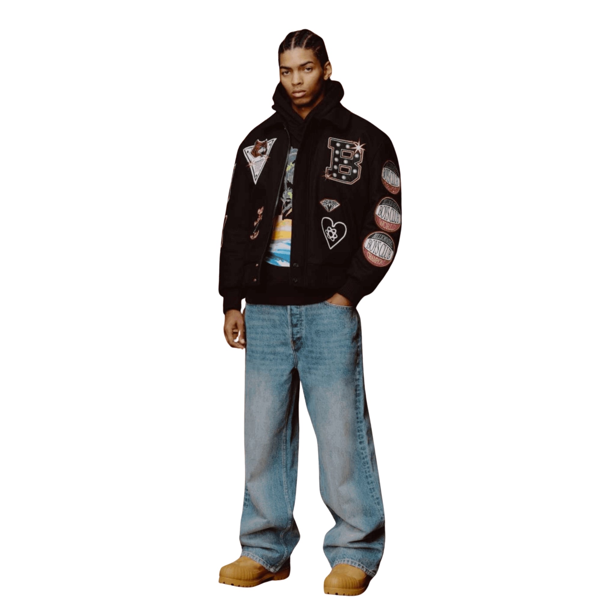 Billionaire Boys Club Alumni Collared Varsity Jacket Black-AL Capone Premium