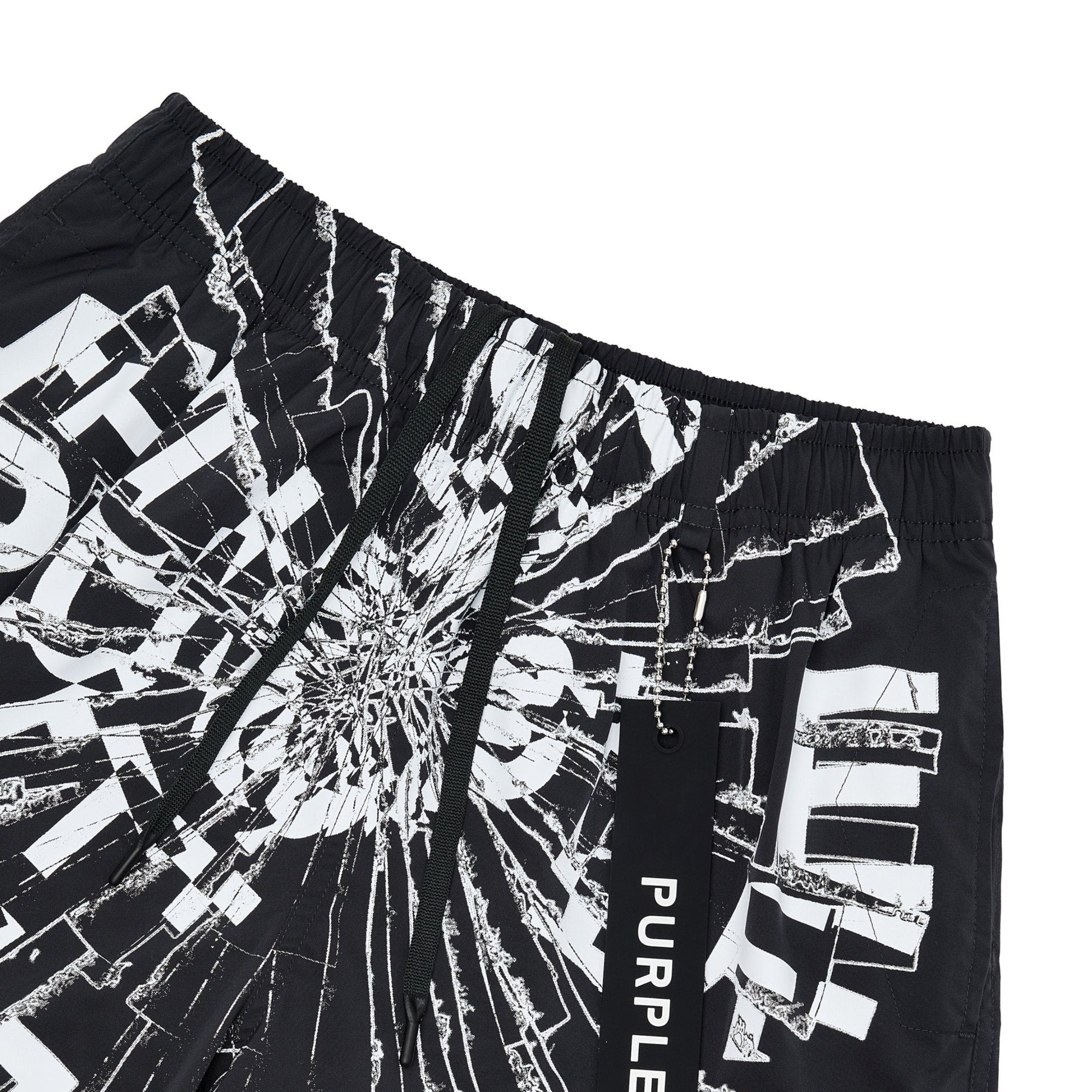 Purple Short Swim Shattered Logo Black-AL Capone Premium