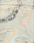 Who Decides War Jeans Stud Distressed With Side Embroidery Sky