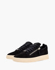 Giuseppe Zanotti Sneakers Z72 Suede Silver Zip Black