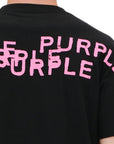 Purple T-Shirt Stamped Wordmark Black