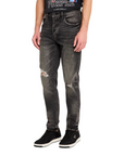 Purple Jeans Ripped Fade Black