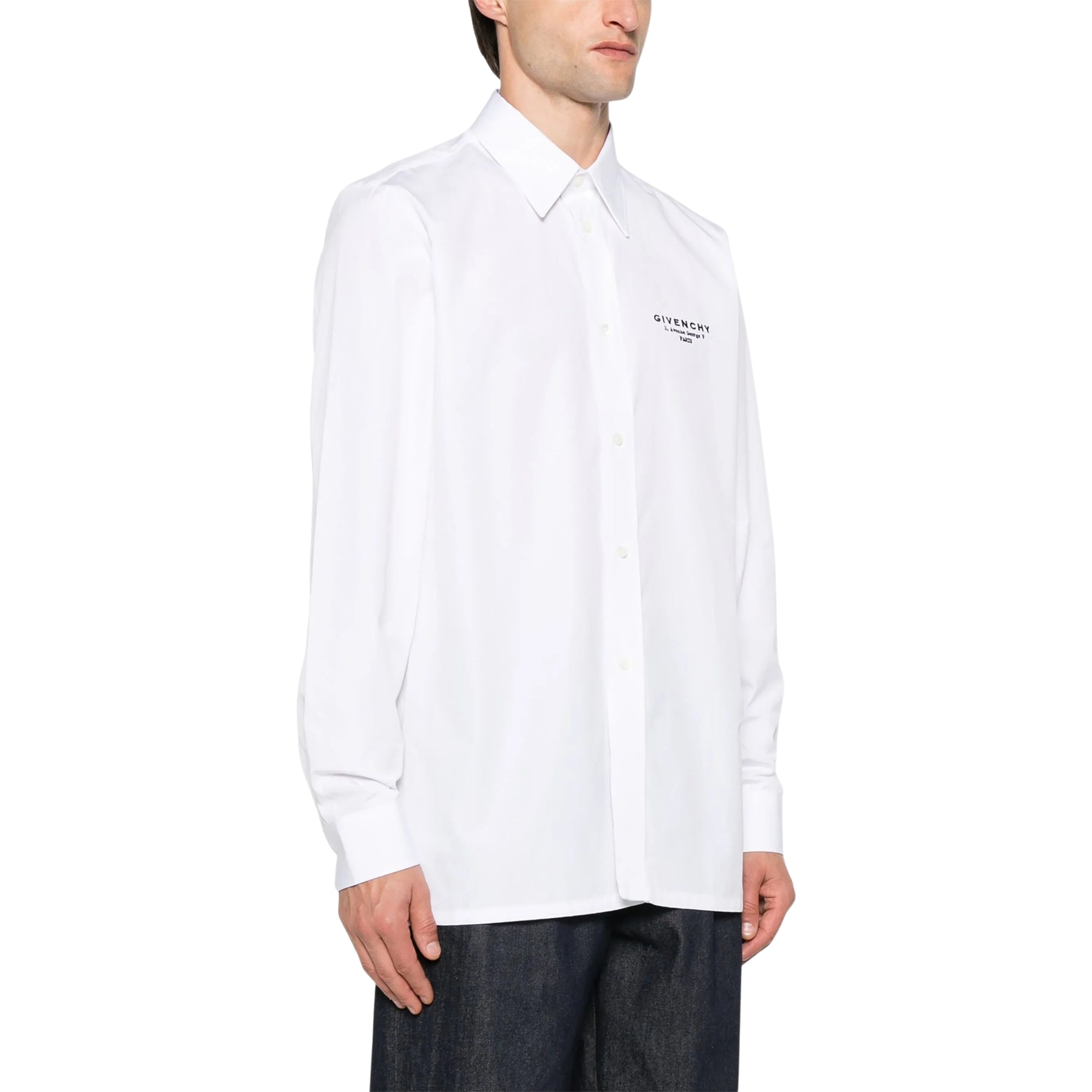 Givenchy Shirt Long Sleeve Logo White-AL Capone Premium