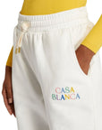 Casablanca Track Pants Embroidered Stacked Logo White-AL Capone Premium