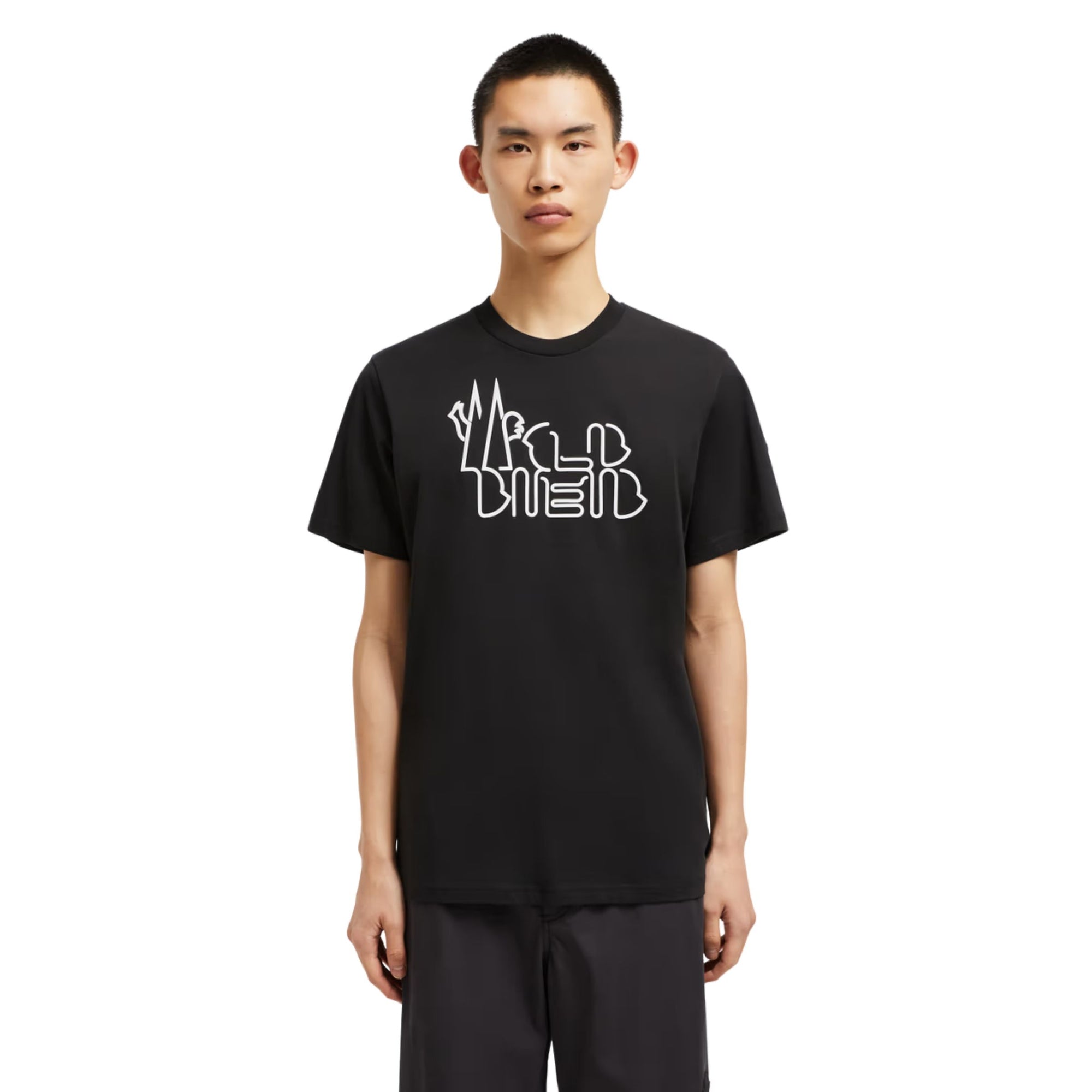 Moncler T-Shirt Curved Logo Black-White-AL Capone Premium