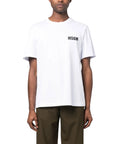 Msgm T Shirt Upper Right Logo White-Black