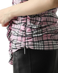 Msgm T-Shirt Pink Check White