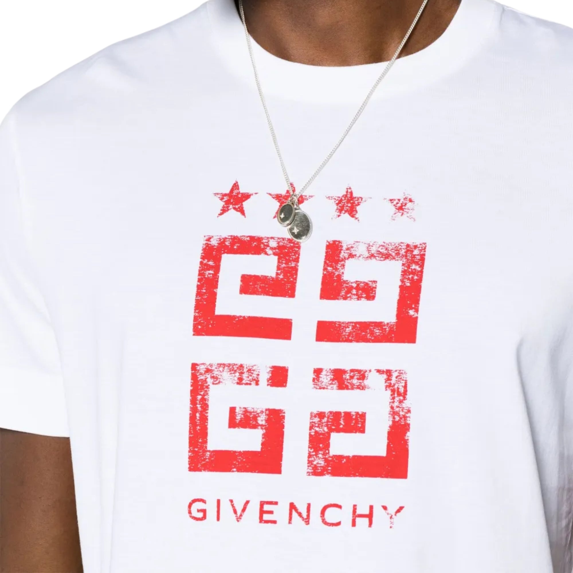 Givenchy T-Shirt Block Logo White-Red-AL Capone Premium