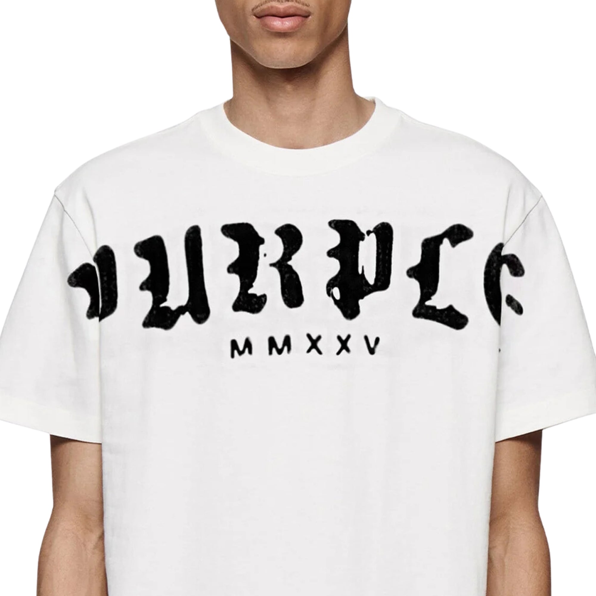 Purple T-Shirt Old English Logo White-AL Capone Premium