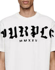 Purple T-Shirt Old English Logo White-AL Capone Premium