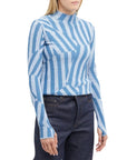 Kenzo Sweater Ladies Allover Stripes Cyan