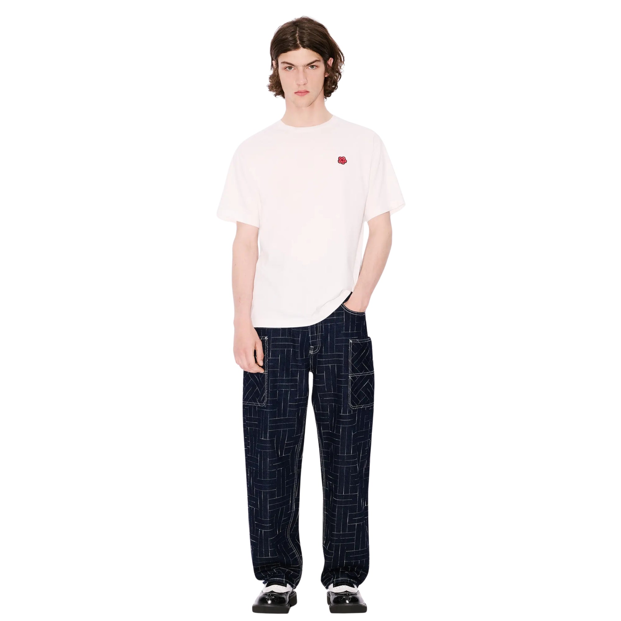 Kenzo Cargo Jeans Weave Denim Blue-AL Capone Premium