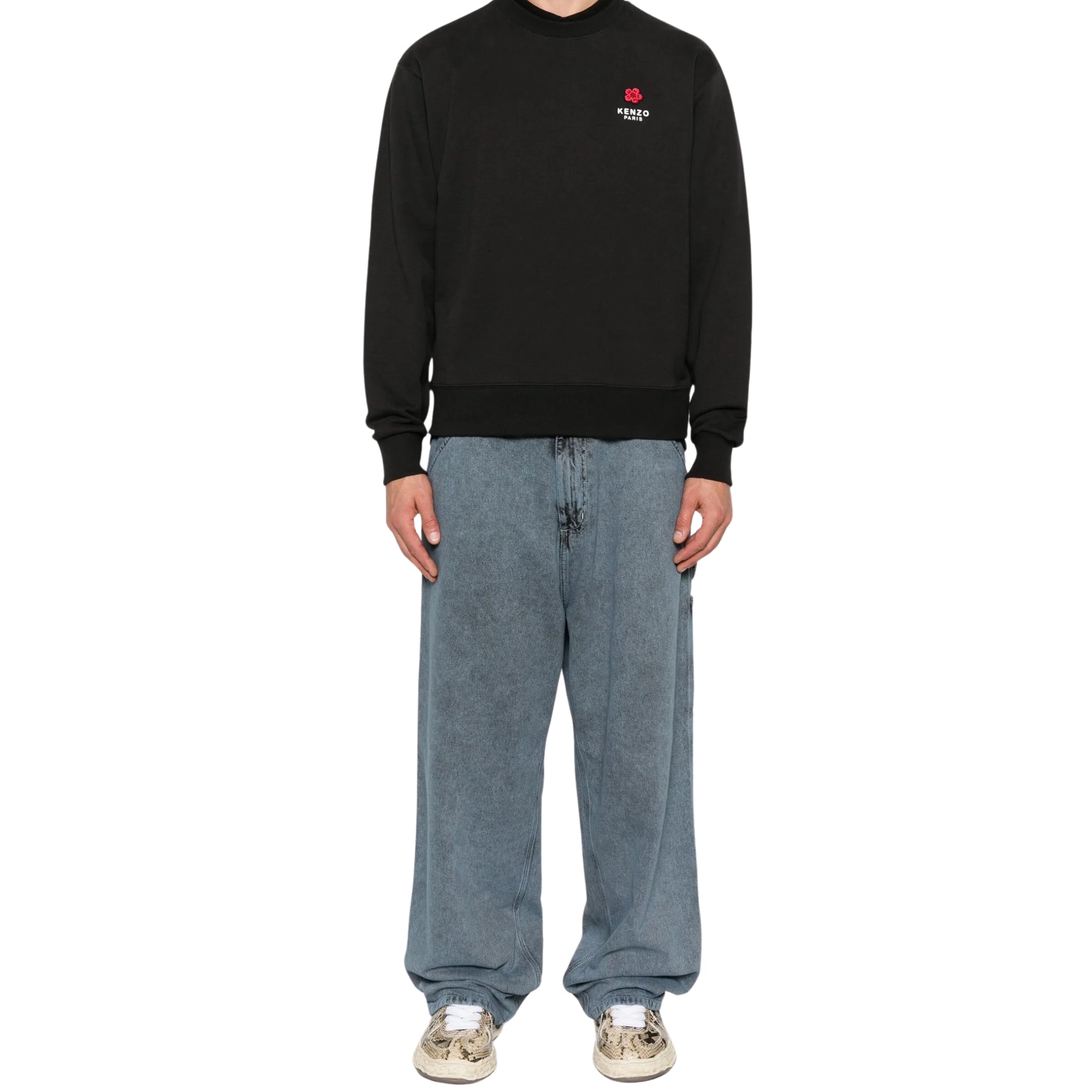 Kenzo Sweater Boke Flower Embroidered Black-AL Capone Premium