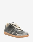 Maison Margiela Replica Blk/Wht Mm17 Cracked Leather Sneakers Black