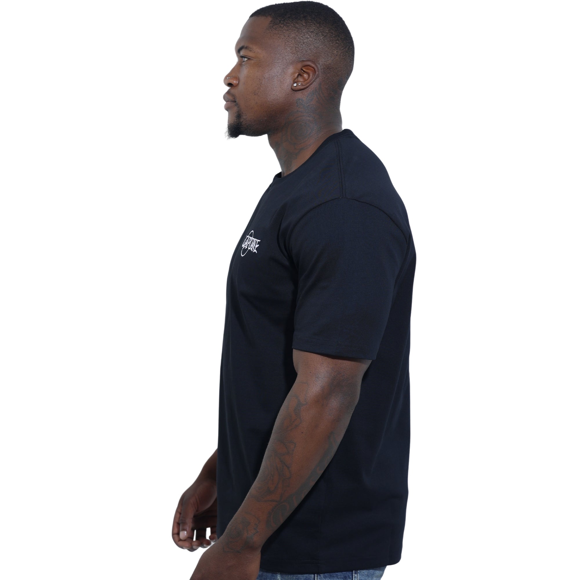 Capone T-Shirt Mexican Embroidered Viva La Mexico Black-Blue-AL Capone Premium