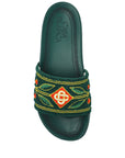 Casablanca Csl11 Embroidered Terry Slider Green