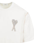 Ami T-Shirt Crystal-Embellished Logo White-AL Capone Premium