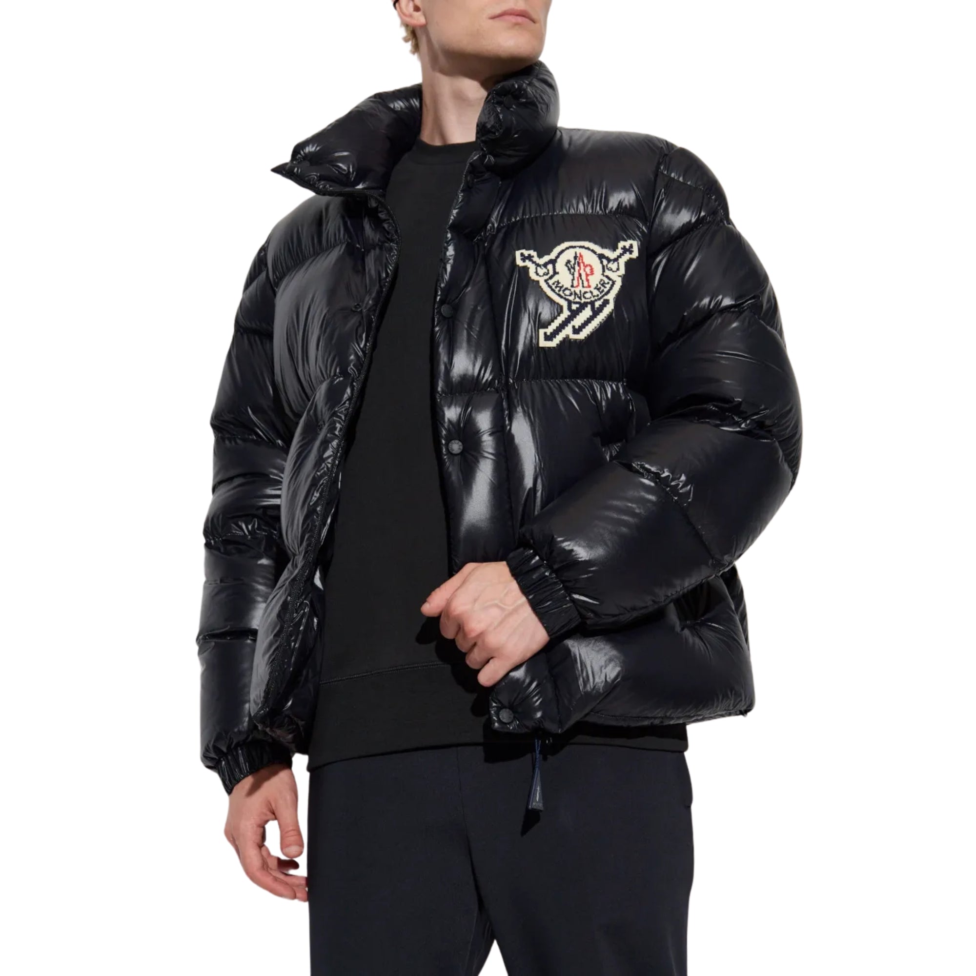 Moncler Jacket Leste Puffer Logo Black-AL Capone Premium