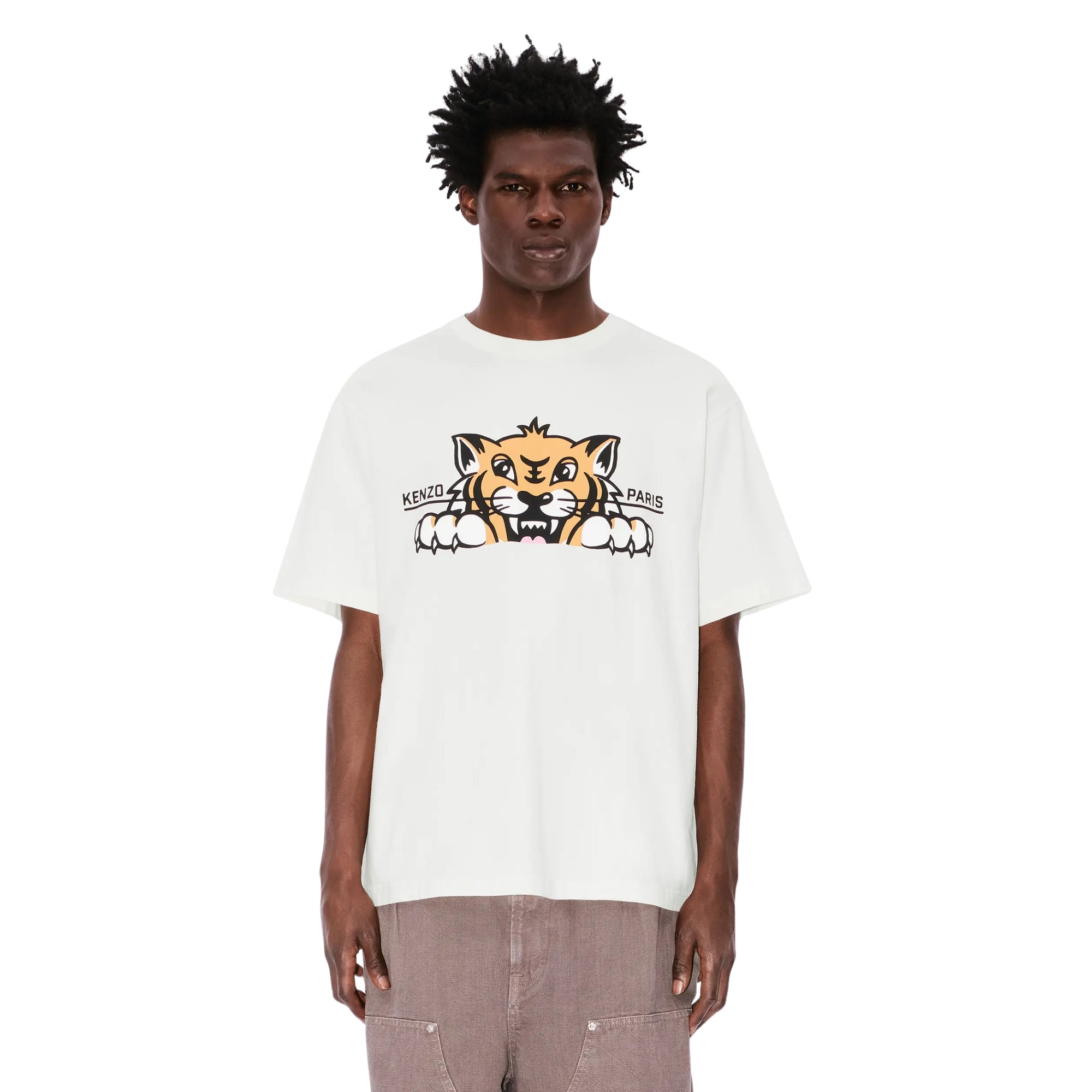 Kenzo T-Shirt Happy Tiger Oversized Off White-AL Capone Premium