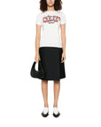 Kenzo T-Shirt Ladies Logo On Flowers White