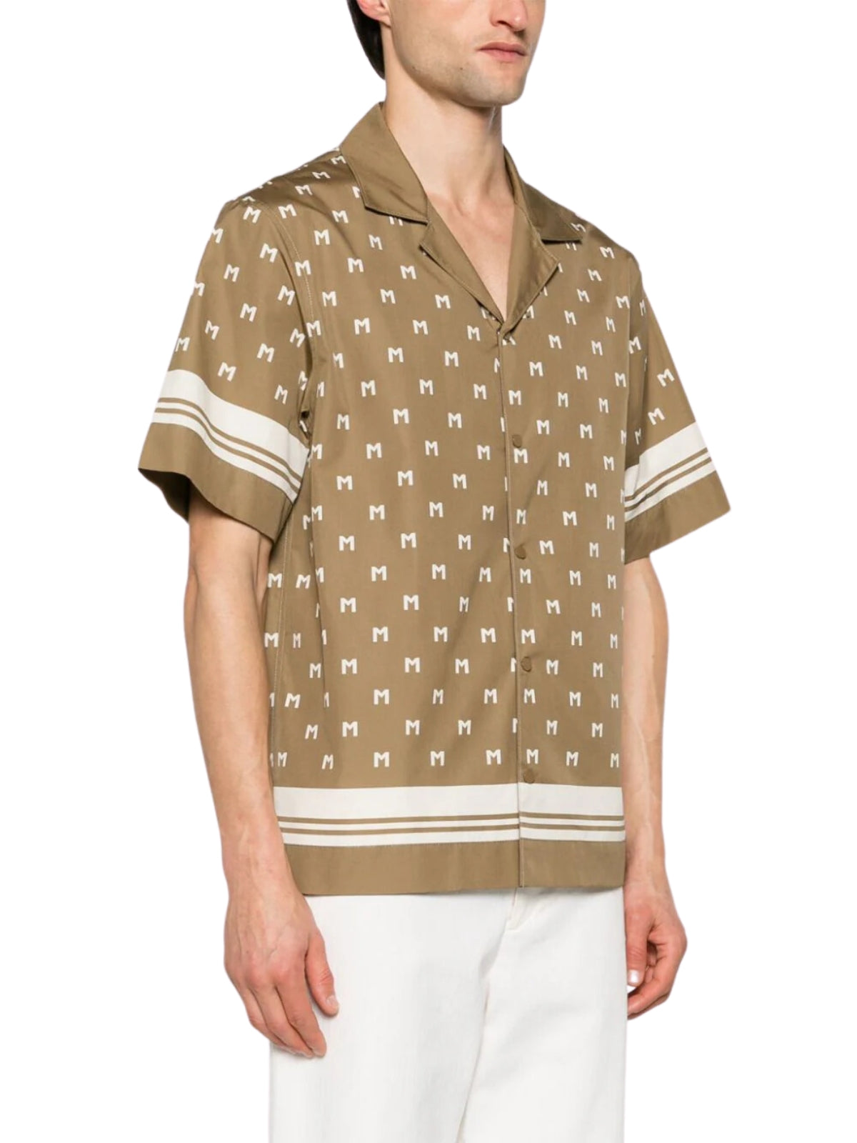 Moncler Shirt Allover Logo Brown-AL Capone Premium