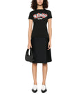 Kenzo T-Shirt Ladies Logo On Flowers Black