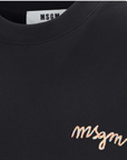 Msgm Sweater Slim Logo Black