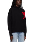 Ami Turtleneck De Coeur Logo Black-AL Capone Premium