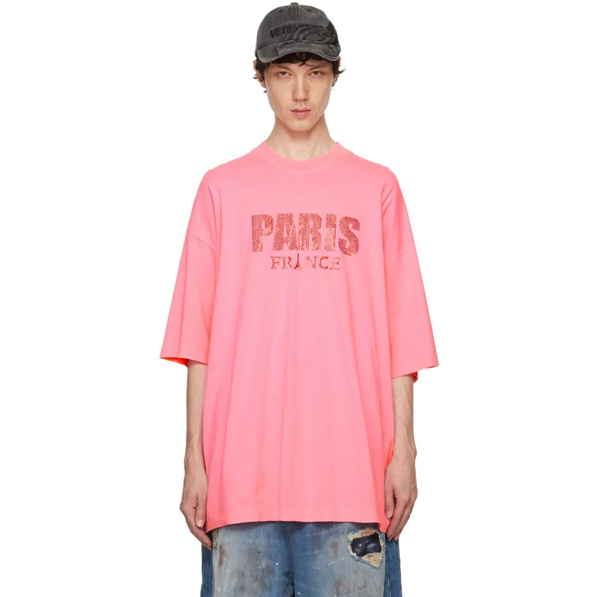 Vetements T-Shirt Crystal Paris Pink-AL Capone Premium