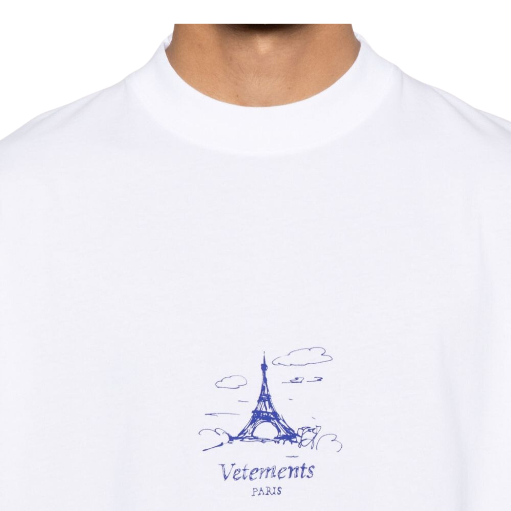 Vetements T-Shirt Scribbled Paris Regular White-AL Capone Premium