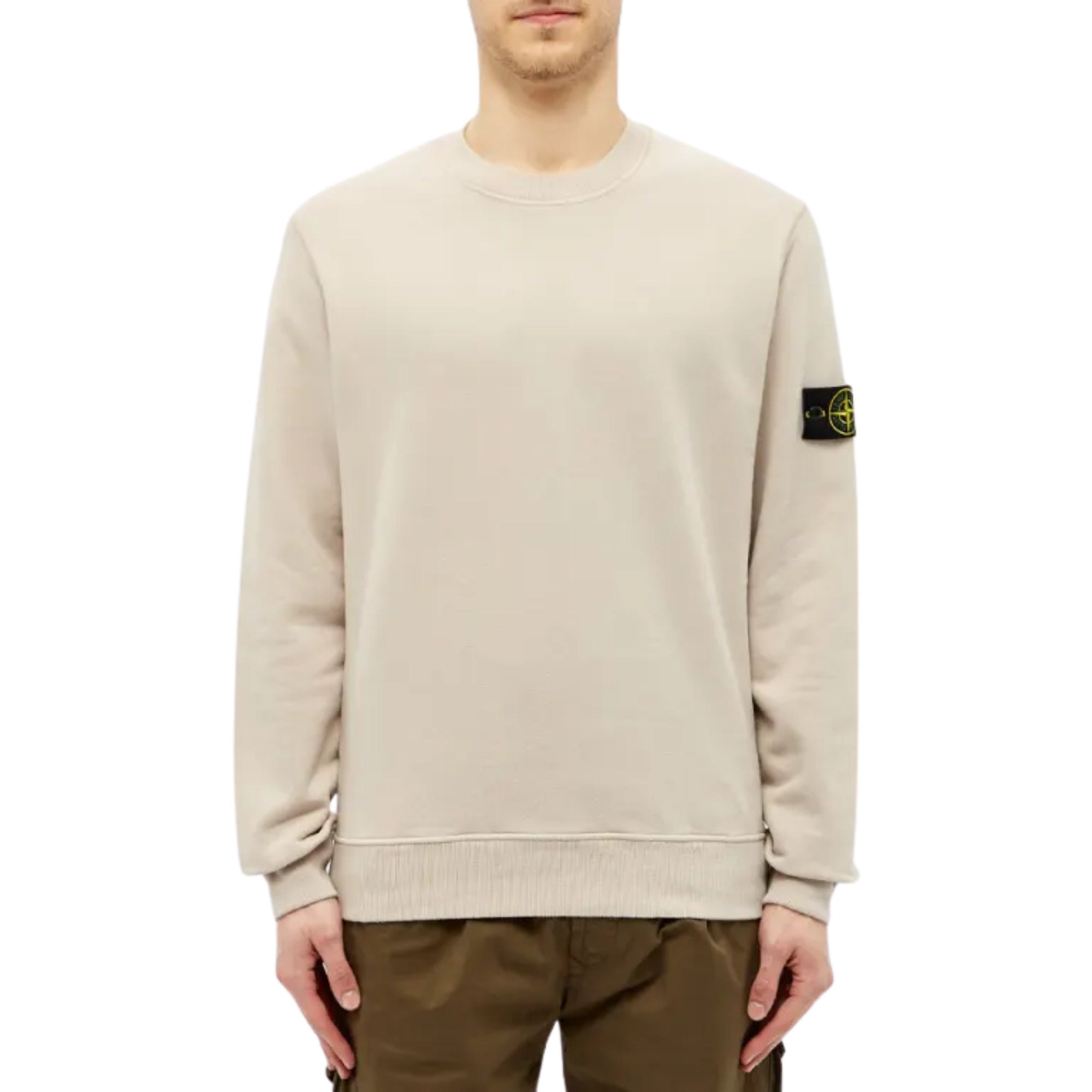 Stone Island Sweater Sleeve Logo Cream-AL Capone Premium