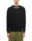Msgm Sweater Neck Logo Black-White