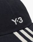 Y-3 Cap 3 Stripes Black
