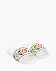 Casablanca Slides CSL19 Embroidered Terry White