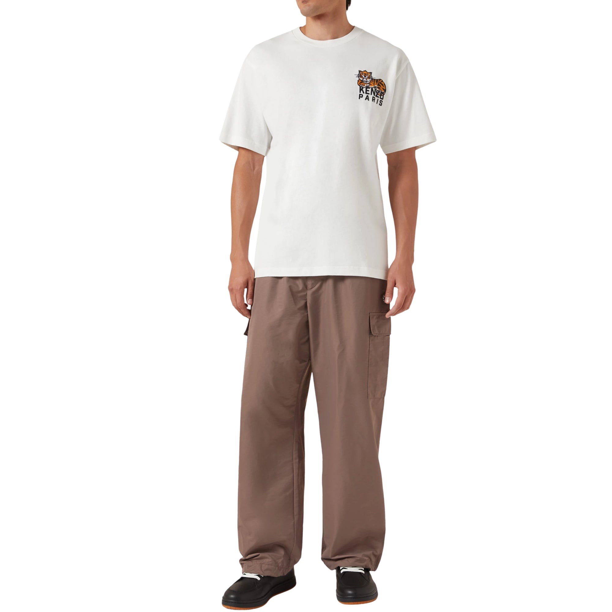 Kenzo T-Shirt Happy Tiger Embroidered Off White-AL Capone Premium