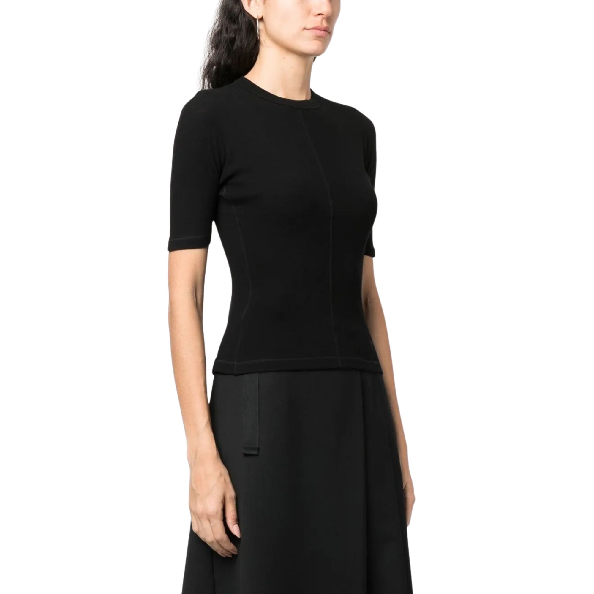 Y-3 Ladies T-Shirt Bottom Logo Black-AL Capone Premium