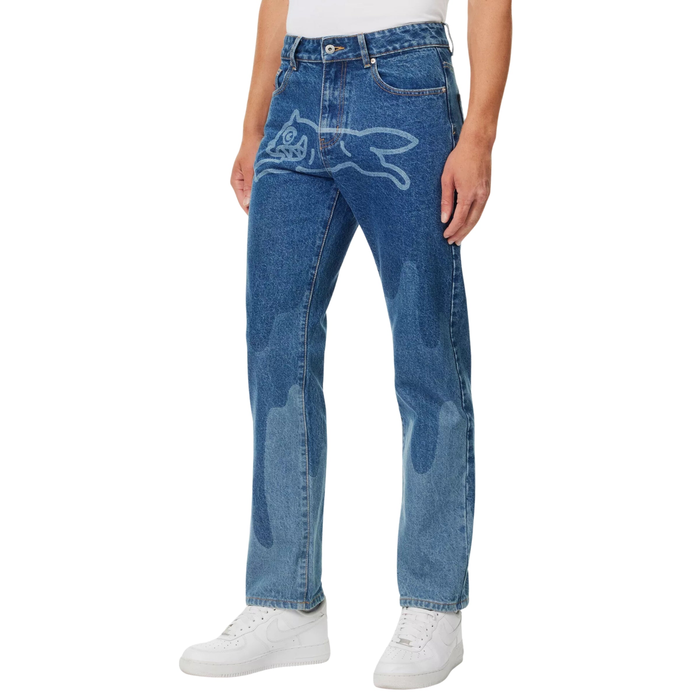 Icecream Jeans Running Dog Lazer Drip Mid Wash Blue – AL Capone