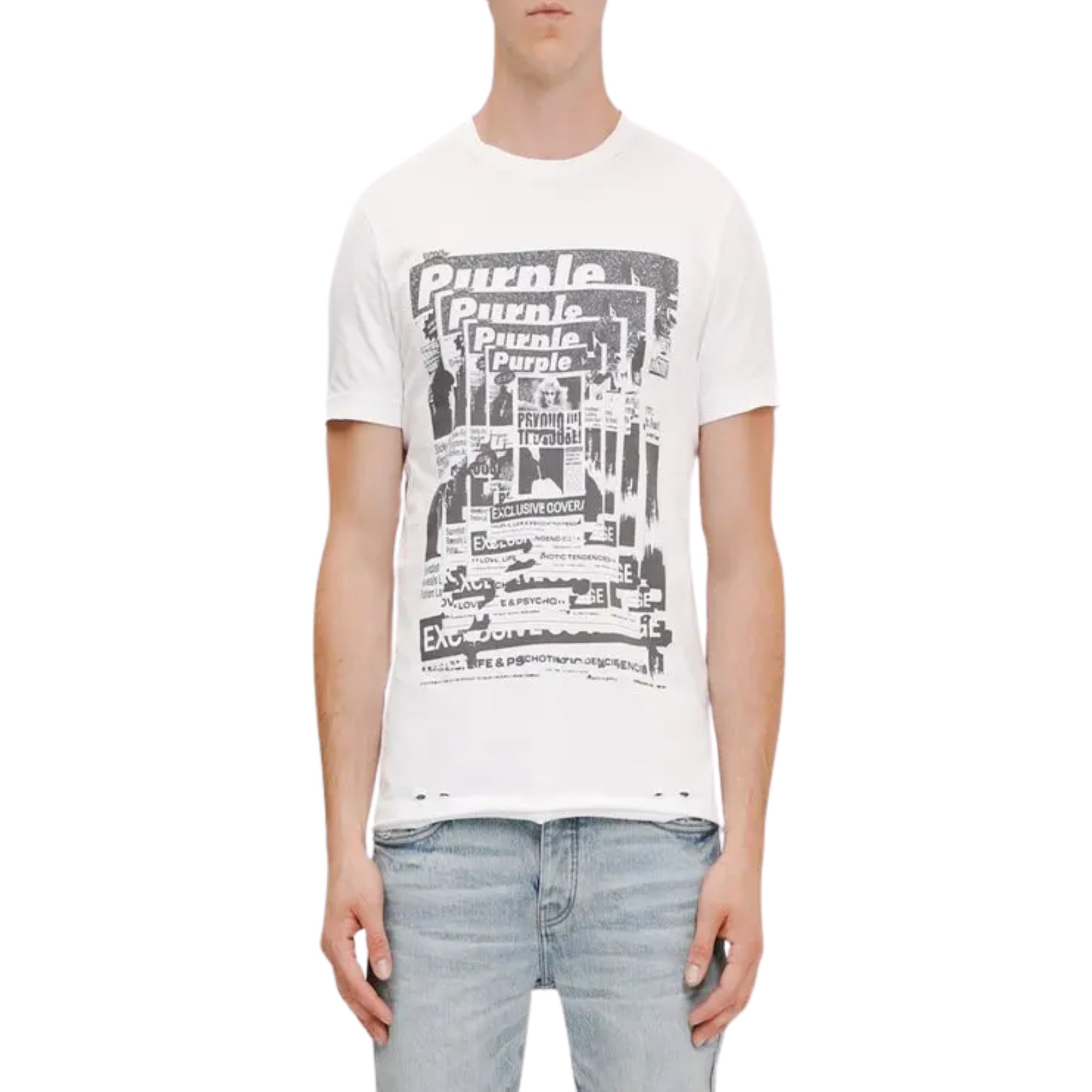 Purple T-Shirt Tabloids Logo White-AL Capone Premium