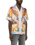 Casablanca Shirt Cuban Collar Silk Multi-Colour
