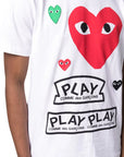 Comme Des Garcons T-Shirt Hearts Double Play White-AL Capone Premium
