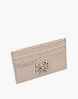 Off-White Cardholder Silver Logo Print Cream