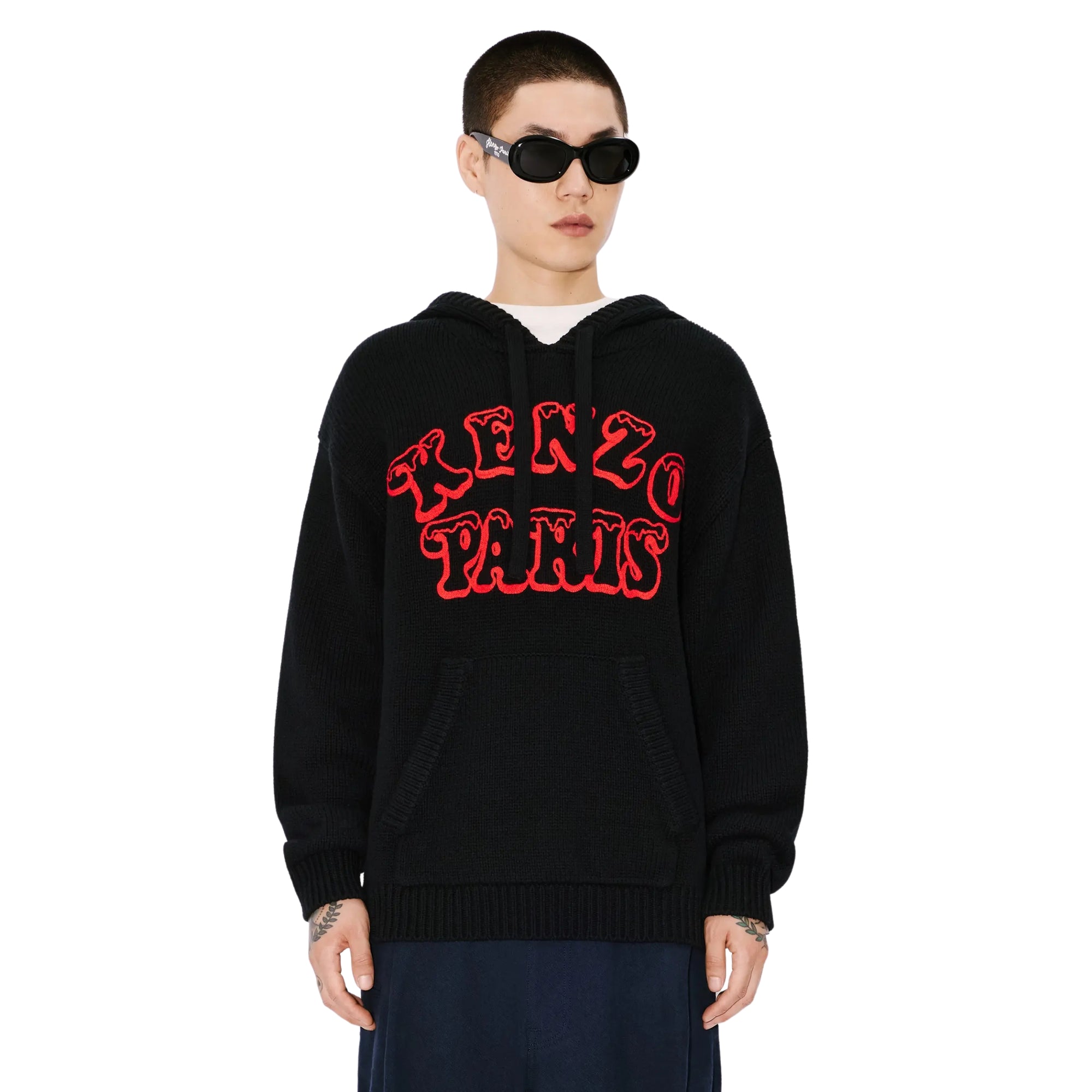 Kenzo Sweater Hooded Knit Black-AL Capone Premium