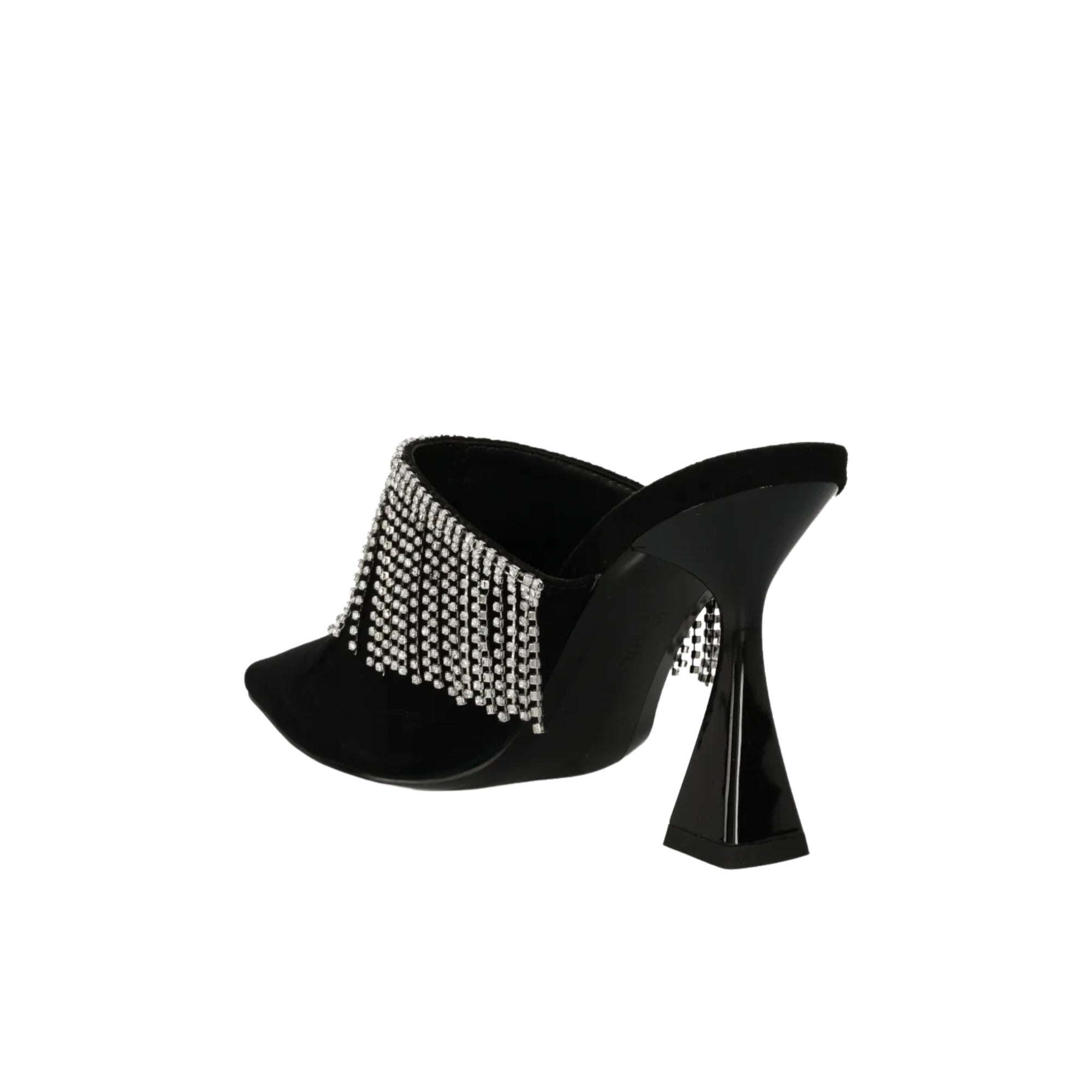 Karl Lagerfeld Heel Fringe Mule Black-AL Capone Premium