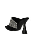 Karl Lagerfeld Heel Fringe Mule Black